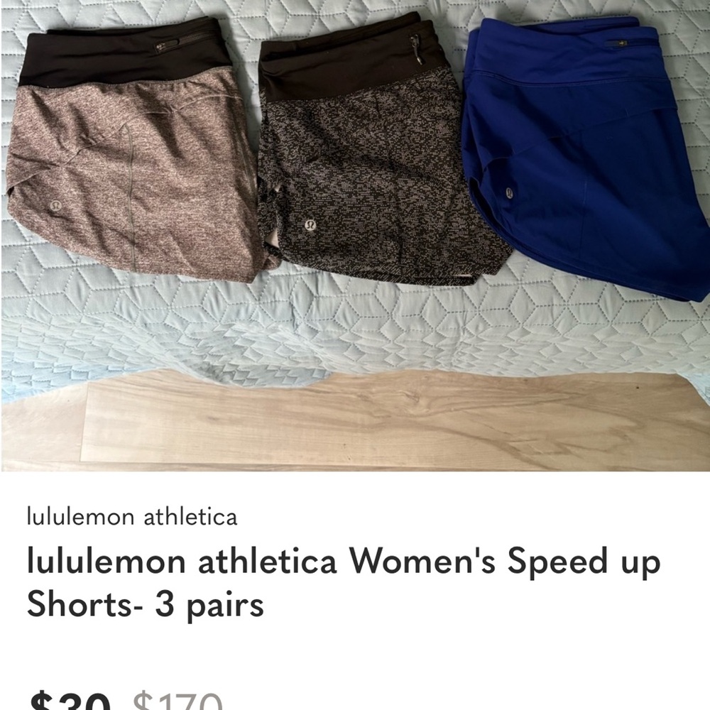 lululemon athletica Women's Speed Up Shorts - Black, Gray, Blue